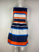 New Blue, Orange & White Contrast Stripe Dress - EU 38