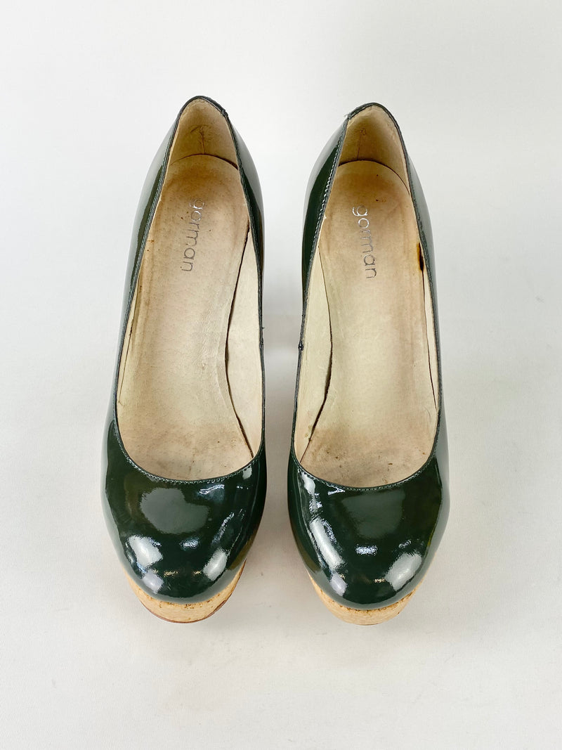 Gorman Moss Green Patent Leather Heels - EU39
