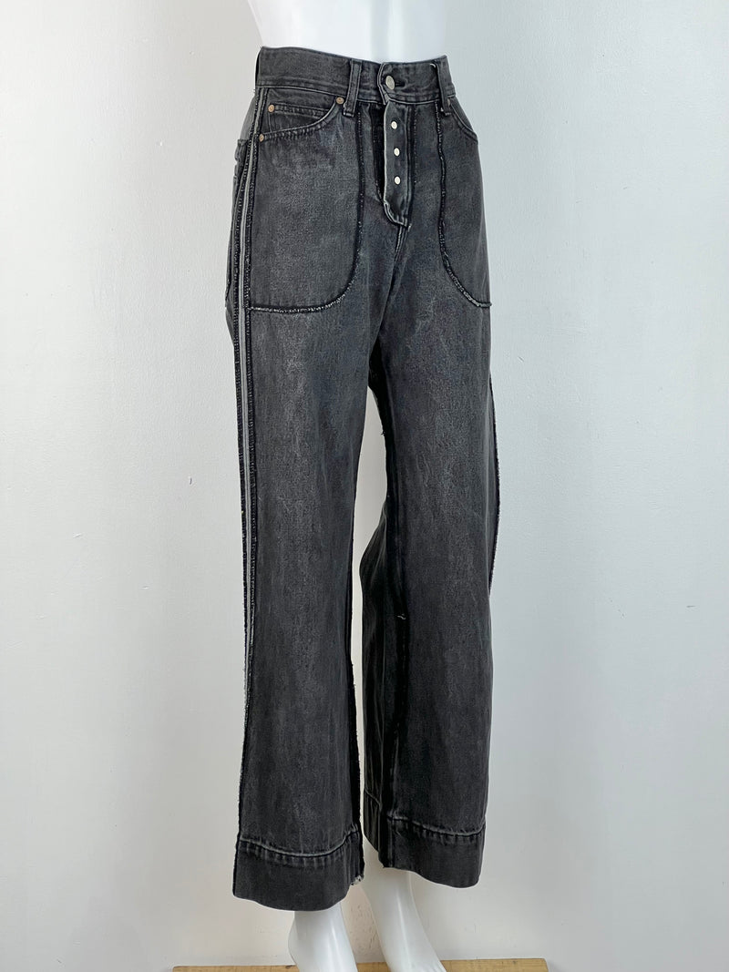 Andersson Bell Washed Black Wide Leg Jeans - AU8