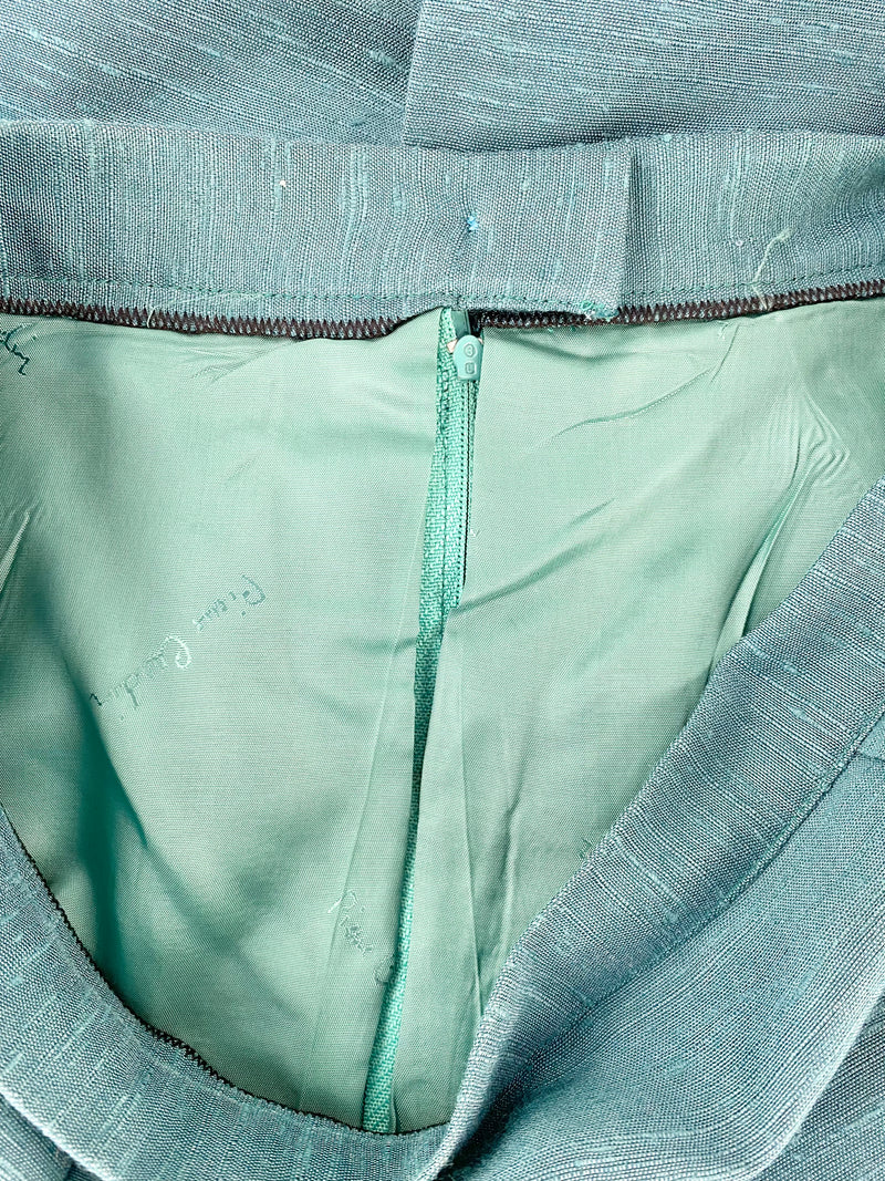 Vintage Pierre Cardin Teal Raw Fabric Two Piece - AU8/10