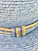 Andre Montel Paris Vintage Brimmed Blue Straw Hat