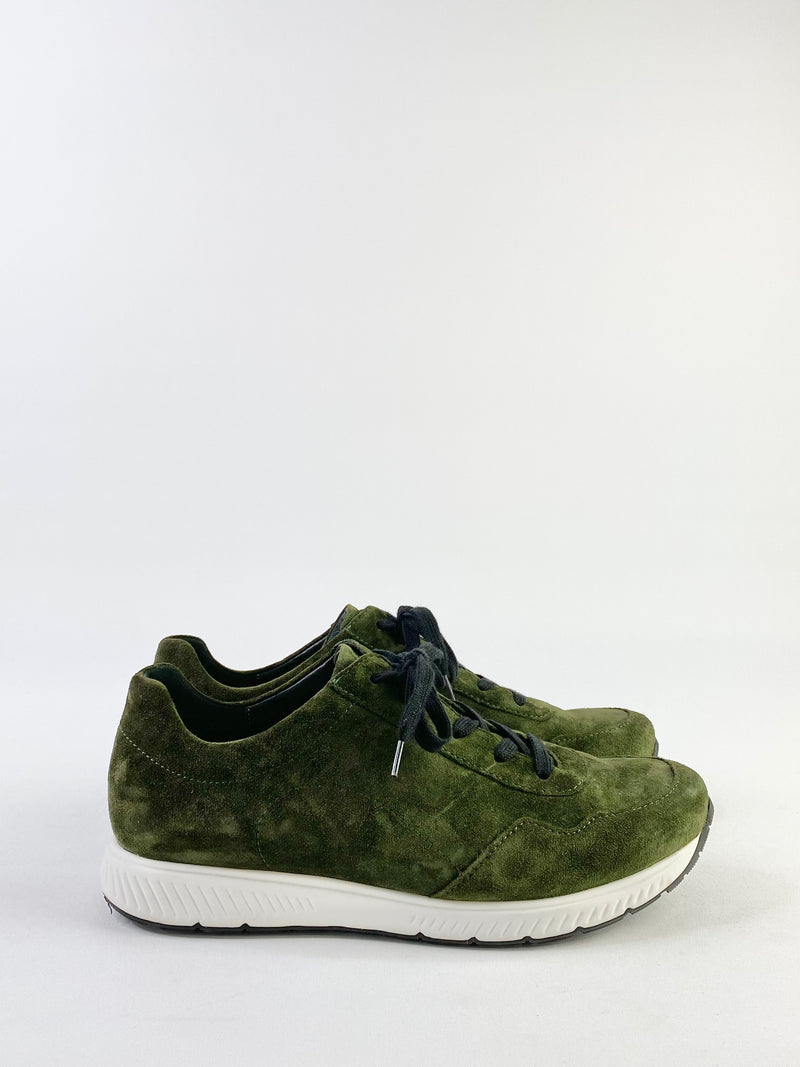 Semler Select Forrest Green Suede Sneakers - 7
