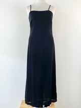 90s Jacqui E  Black Slip Dress & Sheer Beaded Top - AU14