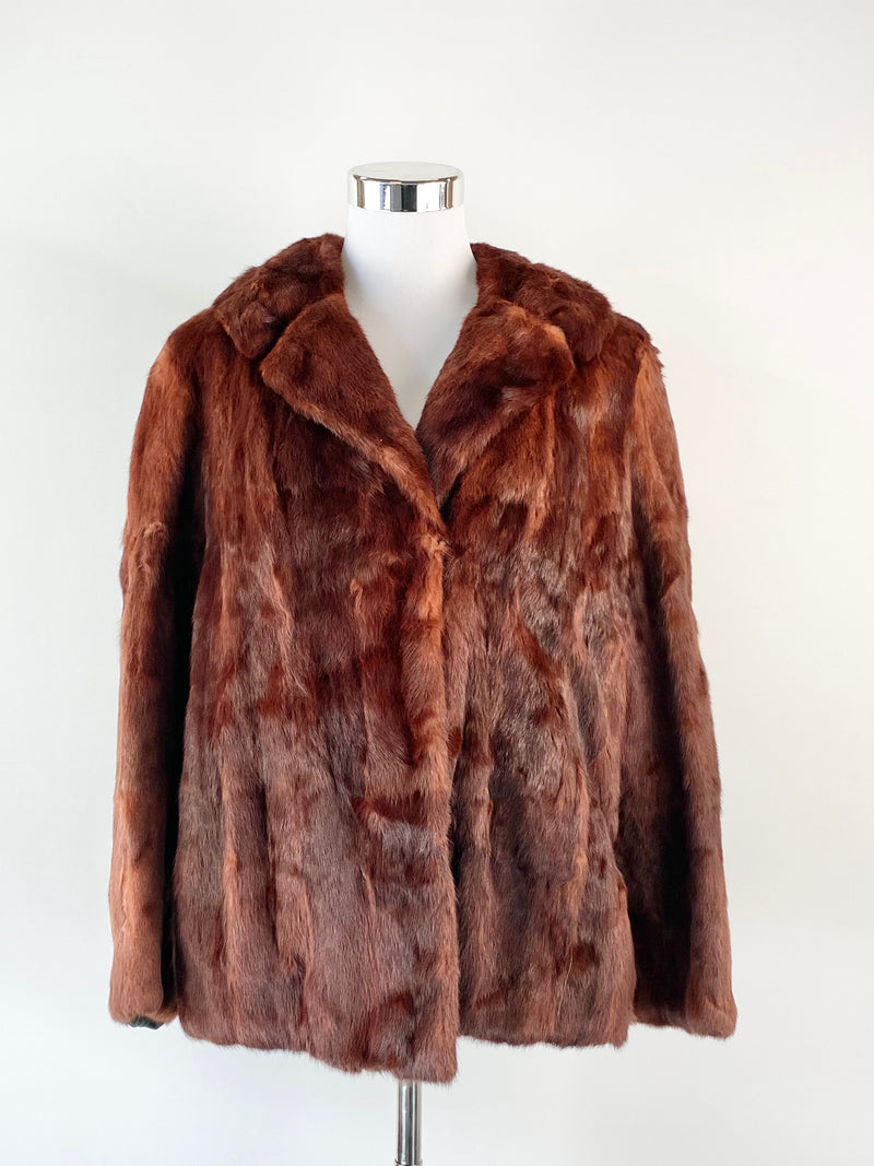 Vintage Stephen Dattner Red Fur Coat - AU10