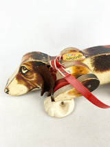 Vintage 1961 Fisher Price Wooden Pull Along Snoopy Basset Hound