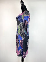 Paul and Joe Sister Purple Floral Silk Cowl Neck Dress - AU 10