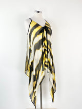 Gianfranco Ferre Black, Cream & Yellow Sheer Silk Negligee - AU12/14