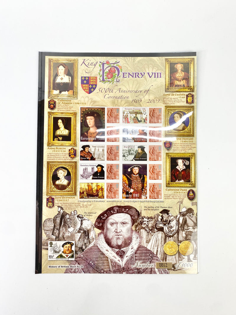 Royal Mail 2009 Collectable Stamp Sets - Tudors, Queen Elizabeth, King Henry & Charles Darwin