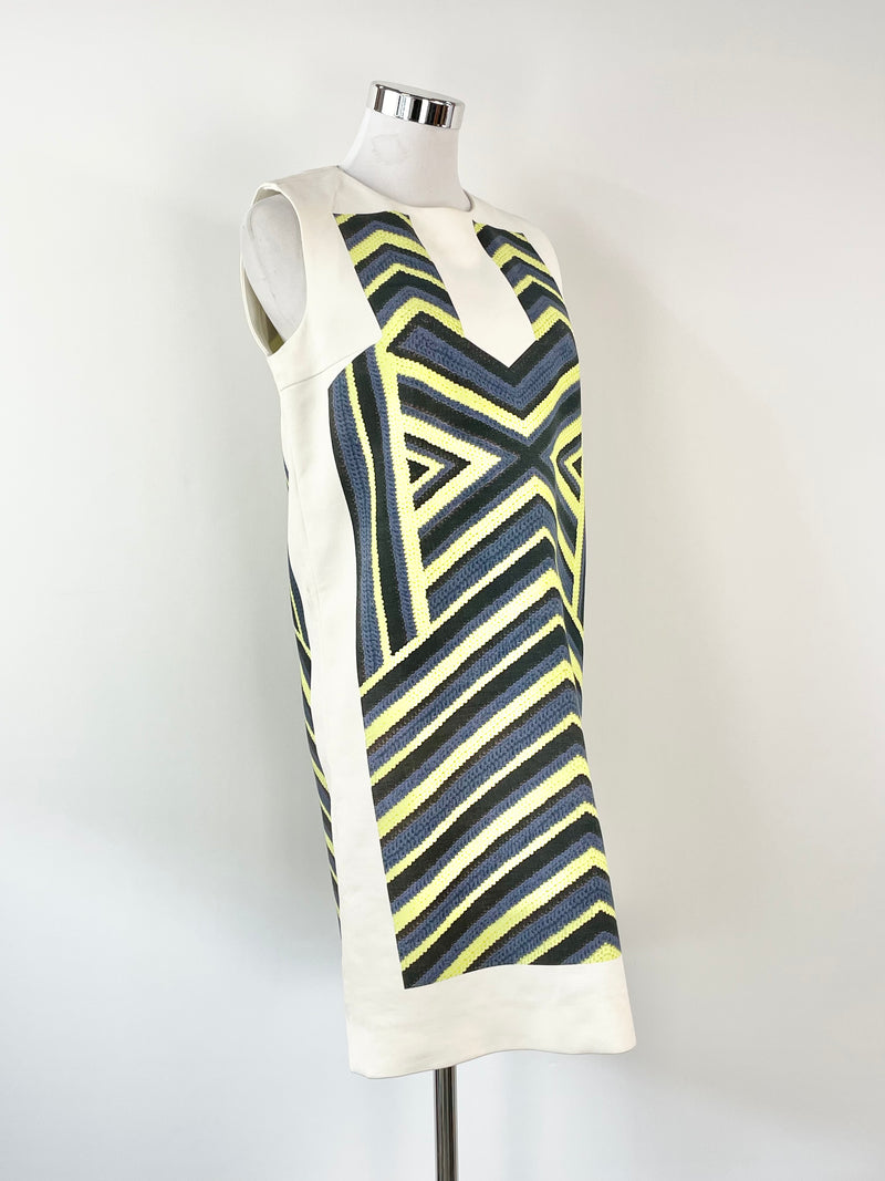 Marni Ivory Knit-Pattern Shift Dress - AU8