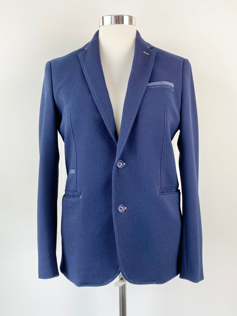 A Fish Named Fred Blue Textured Blazer - 50