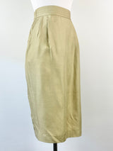 Vintage Champage Gold Sand Washed Silk Suit - AU12
