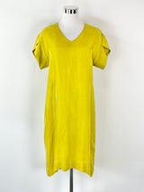 Elk Mustard Yellow Short Sleeve Pencil Dress - S