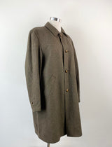 Vintage 70s LodenFrey Mode Green Wool Trench Coat - XL
