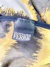 Gianfranco Ferre Black, Cream & Yellow Sheer Silk Negligee - AU12/14