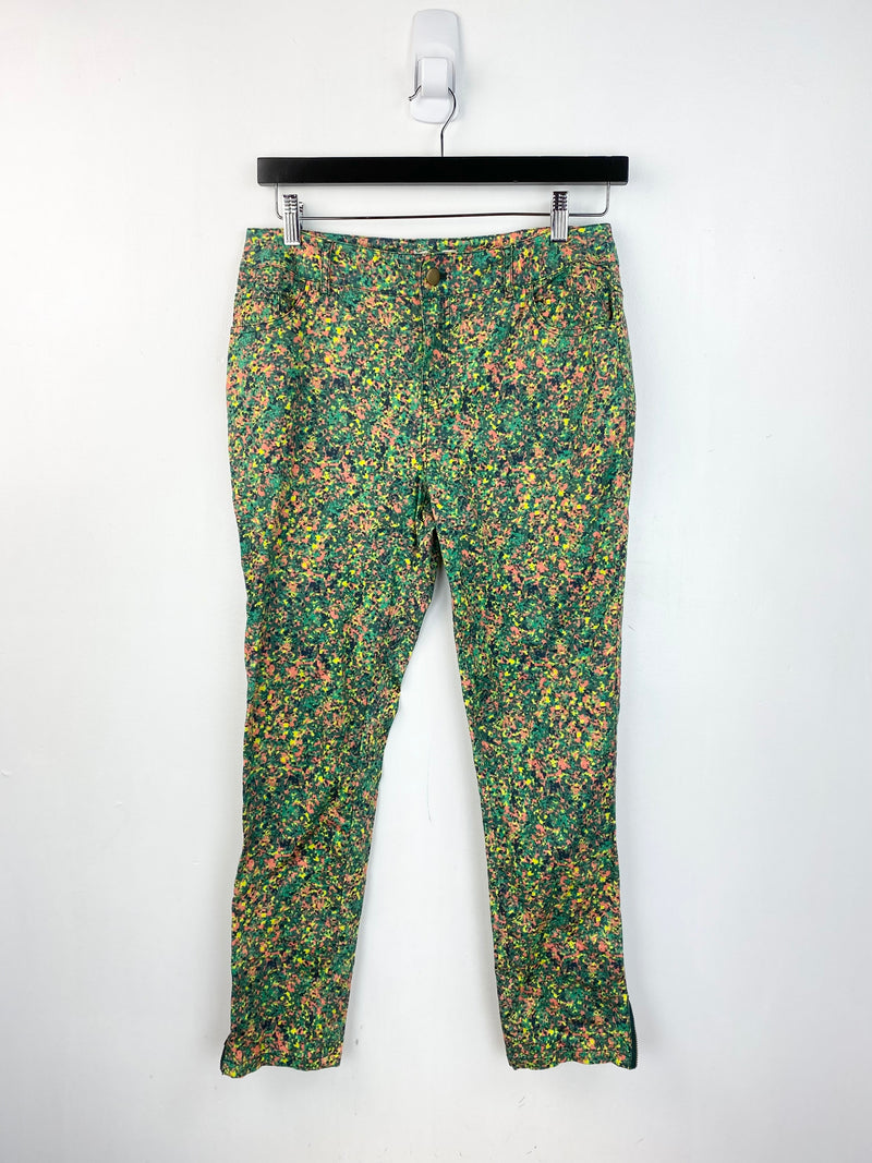 Gorman Green Merle Patterned Cotton Blend Trousers - AU 12