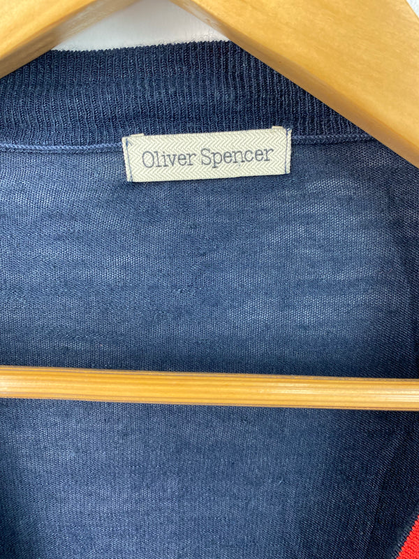 Oliver Spencer Deep Blue Navy Blend Cardigan - Size Small