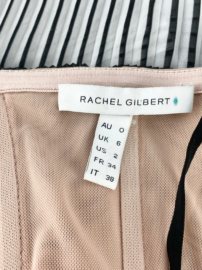 Rachel Gilbert Accordion Pleat Black & White Singlet - AU4