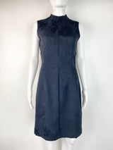 Vintage 90s Buci Midnight Blue Floral Brocade Dress - AU 6 / 8