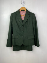 Green pinstripe Two Piece Skirt & Jacket - AU 12