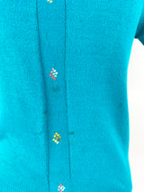 Vintage Mirna Pine Green Knitwear Top & Cardigan - AU 8