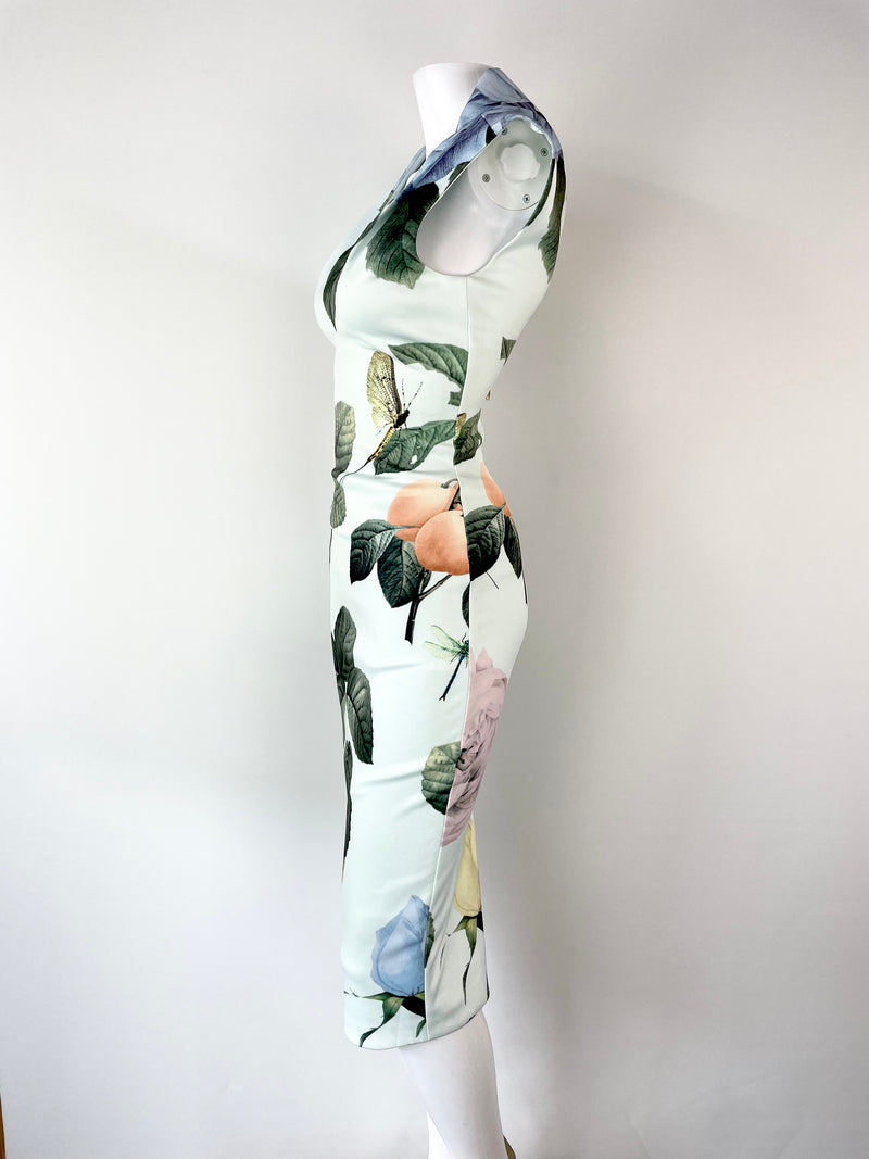 Ted Baker Ravina Floral & Dragonfly Print Midi Dress - AU4