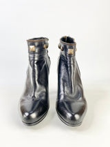 Bianca Buccheri Black Bronze Studded Ankle Boots - EU38