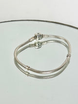 Pandora Sterling Silver Snake Charm Bracelet - Size 19